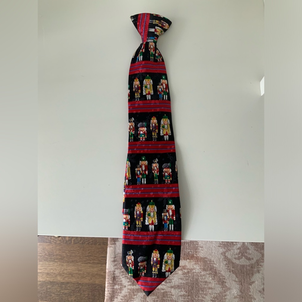 Vintage 90’S Nutcracker Christmas Silk Kids Boys Clip On Tie BRAND NEW Adorable